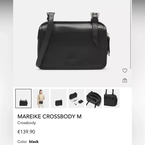 NWT LIEBESKIND BERLIN Mareike Black Crossbody Bag - Picture 9 of 10